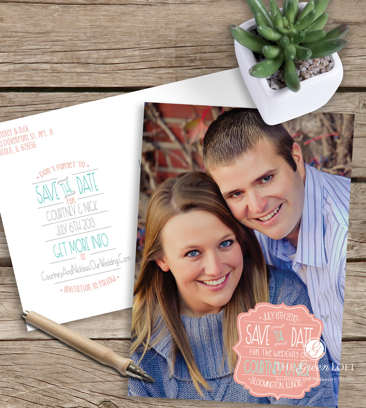 The Green Loft: Save the Dates: Modern Coral