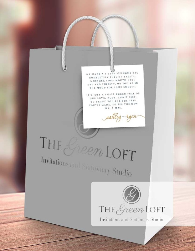 The Green Loft: Blue and Gold Gift Tags (Hotel Gift Bags)